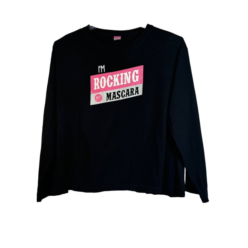 I'm Rocking My Mascara Size 2X Long Sleeve T-Shirt By LAT